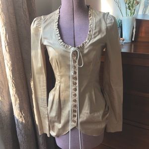 Gorgeous beige fitted peasant style blazer/jacket